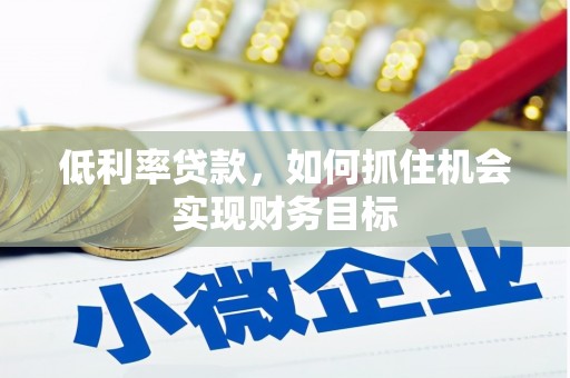 资中低利率贷款，如何抓住机会实现财务目标