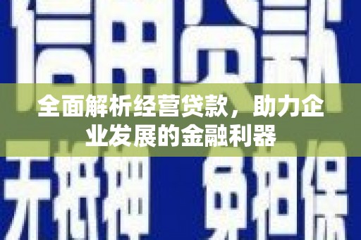 资中全面解析经营贷款，助力企业发展的金融利器
