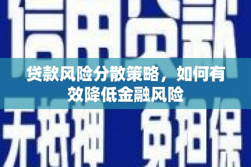 资中贷款风险分散策略，如何有效降低金融风险