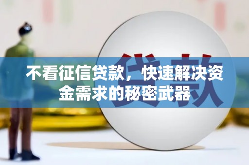 资中不看征信贷款，快速解决资金需求的秘密武器