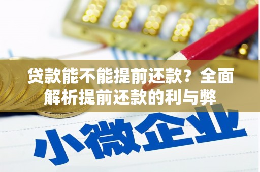 资中贷款能不能提前还款？全面解析提前还款的利与弊